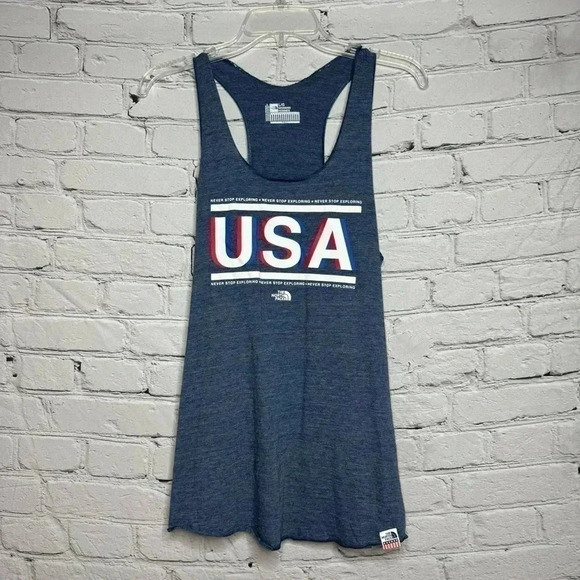 USA Official Women's The North Face America Racerback Tank Top T-Shirt Size L - Picture 1 of 6